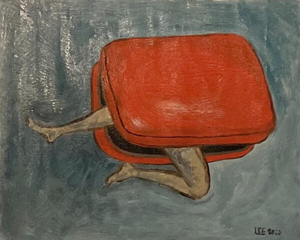 red suitcase/33x40cm