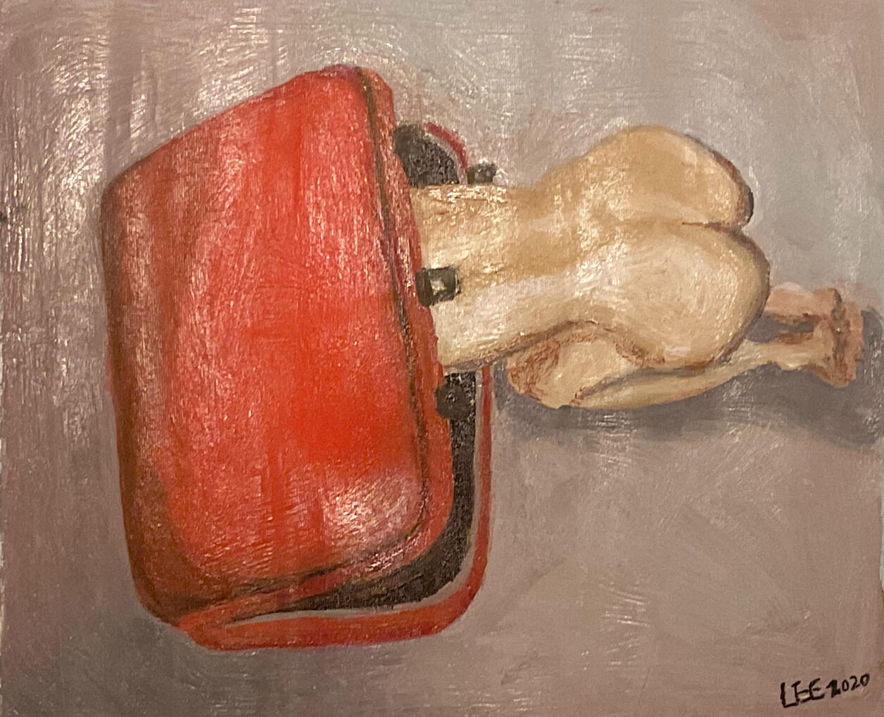 red suitcase- in homage to Ren hang/38x45cm